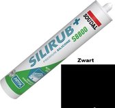Soudal Silirub+ S8800 Natuursteen - Mastic silicone - Spécial pierre naturelle (également pour sanitaires) - Zwart - 310 ml - Prix par pièce