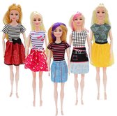 Kleding Voor Barbie's | Poppenkleding | Kleertjes | Poppenkleertjes | Barbie Accessoires | Geschikt Voor Barbie Poppen | 5 Delige Set Jurkjes