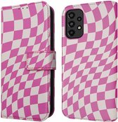 iMoshion Hoesje Geschikt voor Samsung Galaxy A33 Hoesje Met Pasjeshouder - iMoshion Design Bookcase smartphone - Roze / Retro Pink