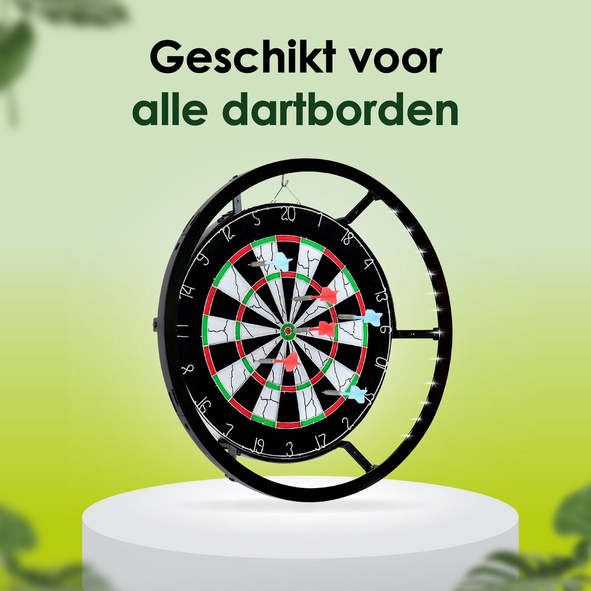 Dartbord Verlichting inclusief Dartcase voor Dartpijlen - Dartbord Surround Ring - Dartbord licht - 360 graden - LED verlichting - Dartbord Verlichting Voordeelpakket