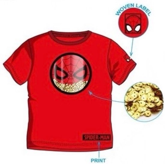 Marvel Spiderman Shirt - Rood - Maat 122/128