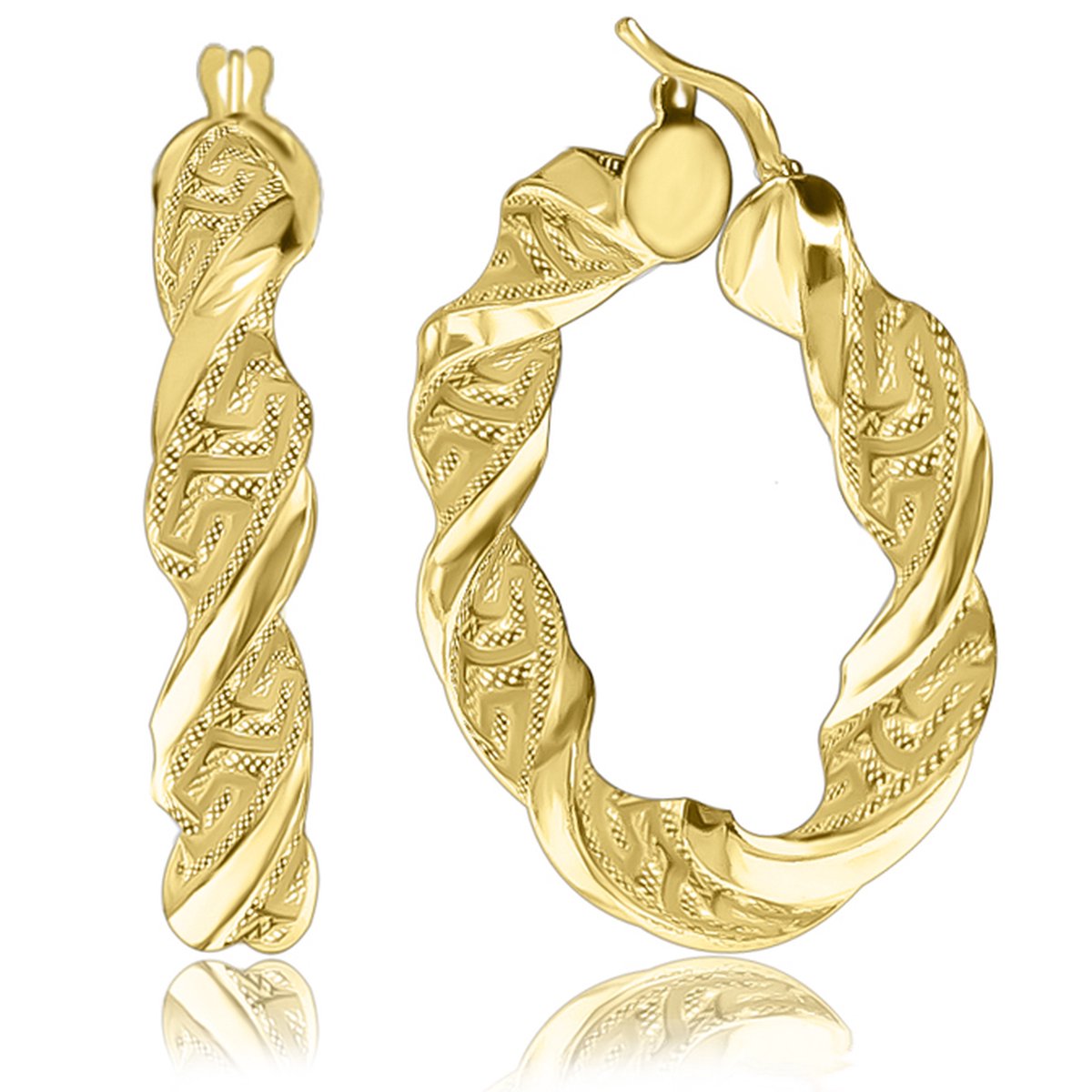 Juwelier Zwartevalk 14 karaat gouden wokkel oorbellen - 12.036/47mm