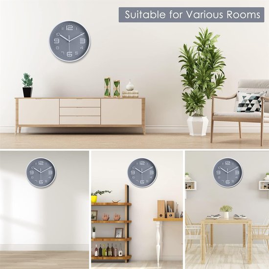 grote wereldkaart wandklok metaal minimalistische moderne klok rond stil niet-tikkend op batterijen wandklokken voor woonkamer huis keuken slaapkamer kantoor school decor 60 cm 2026 - € 95.99