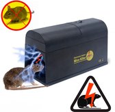 Elektrische Muizenval – Muizenvallen Voor Binnen – Muizenverjager 6000-8000V – Muizenval Diervriendelijke – Hoogspanningsschok - Zwart