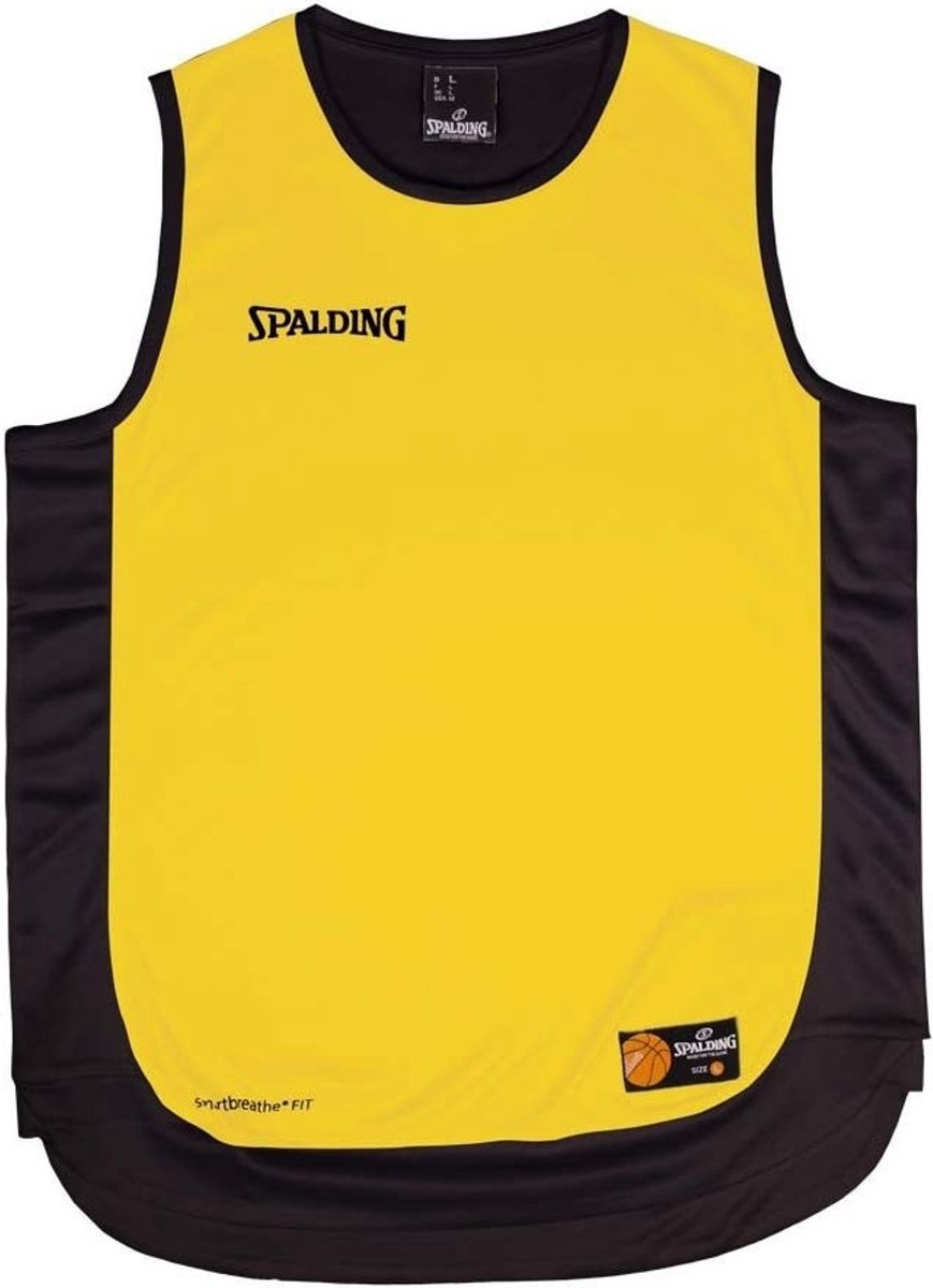 Spalding Hustle Basketbalshirt Heren - Geel / Zwart | Maat: XL