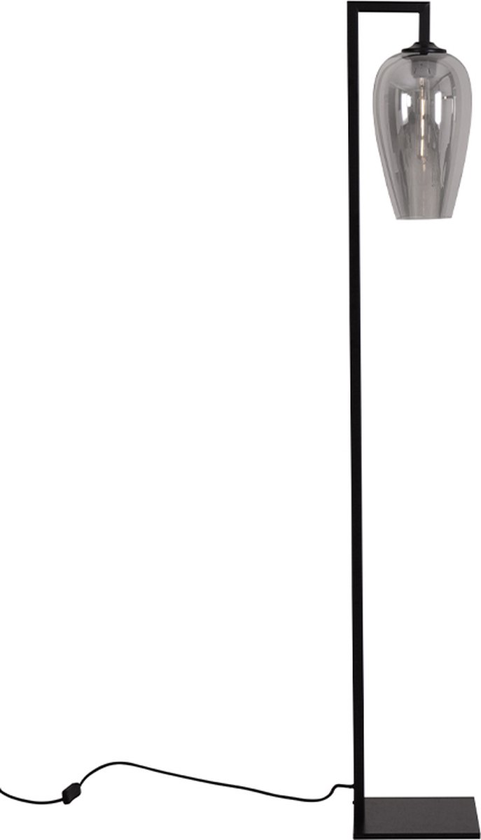 Olucia - ANDY - Vloerlamp - Grijs / Zwart - Vorm: Ovaal