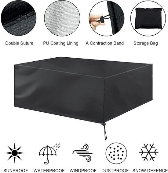 Donkergrijs polyester beschermhoes voor tuinmeubels