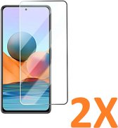 Screenprotector Glas - Tempered Glass Screen Protector Geschikt voor: Xiaomi Redmi Note 10 4G / Redmi Note 10S - 2x