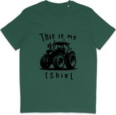 Grappig T Shirt Heren en Dames - This Is My Tractor T Shirt - Groen - XS