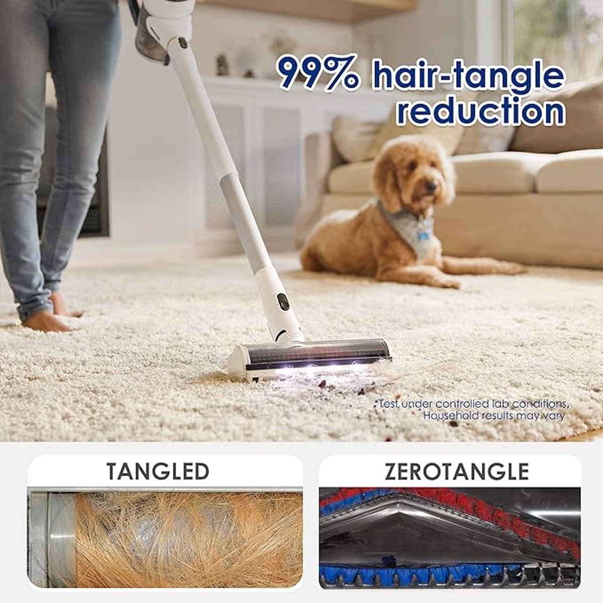 Cordless stick vacuum cleaner 200W with 4 attachments - Lightweight and powerful model for floors, car and animal hair - Including free e-book with cleaning tips Cycloontechnologie en HEPA-filter - product feature