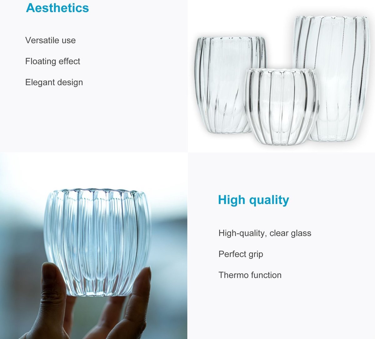 Verre Double Paroi Lot De 6 Tasses À Expresso À Double Paroi De 80 Ml, Verres À Café Avec 6 Cuillères, Verres À Verre Latte Macchiato