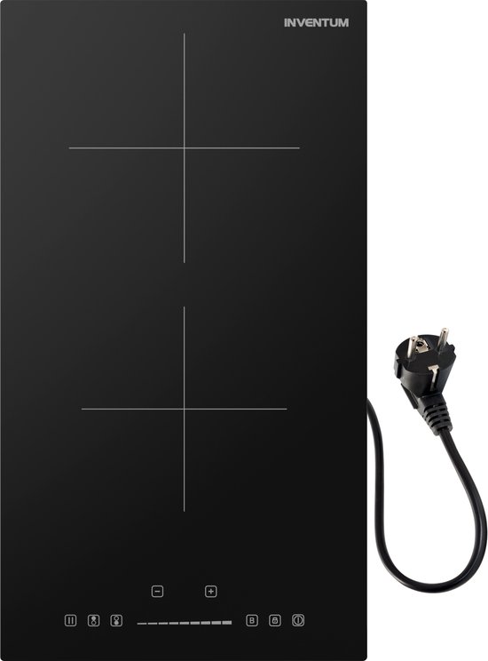 Inventum IKI3008 inbouw inductiekookplaat 30 cm - 1-fase - 2 kookzones - Boost - Timer - Kinderslot - Randloos - Elektrische kookplaat 2 pits - Zwart