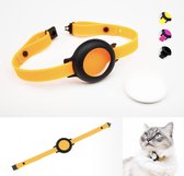 Kattenhalsband Nemo voor de AirTag*, veilig, licht, comfortabel, halsband voor katten met veiligheidssluiting, compatibel met de Apple AirTag, siliconen band, neon oranje