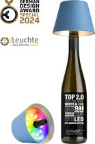 Sompex Flessenlamp " TOP " met houdbare kurk 2.0 | Led| Blauw - indoor / outdoor - oplaadbaar | RGB