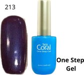 SeaCoral One Step No Wipe Gellak, Gel Nagellak, GelPolish, zónder kleeflaag, UV en LED, kleur 213