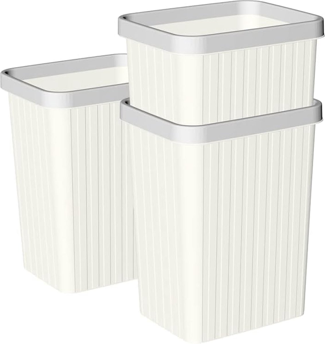 Goedkoopste 8,2L 3 sets, prullenbak, prullenbak, vuilnisbak voor badkamers, keukens, thuiskantoren, slaapzaal wit