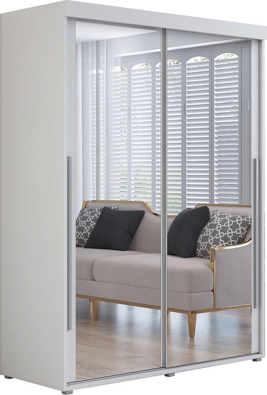 BDW Kledingkast SS-90, 180 x 90 x 50 cm, moderne kast, ideaal voor een slaapkamer, hal, kinderkamer of kantoor, kledingstandaard, kapstok | (Antraciet/Wit