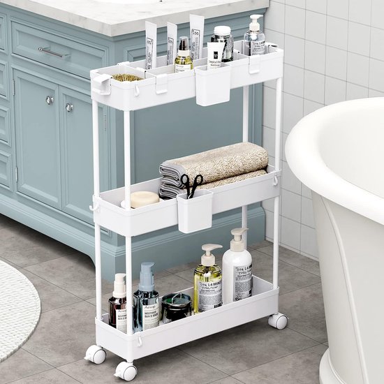 Metalen Keukentrolley op Wielen – Ruimtebesparend & Multifunctioneel – Elara Home