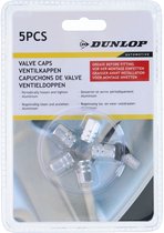 Dunlop Autobanden ventieldoppen - 5 delig - zilver - aluminium - opvallende ventieldopjes - universele maat
