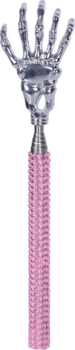 Goedkoopste Concorde Rugkrabber - uitschuifbaar - roze - skelet handje - diamanten - massage krabber
