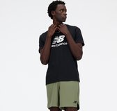 New Balance Stacked Logo T-Shirt Heren T-shirt - Zwart - Maat S
