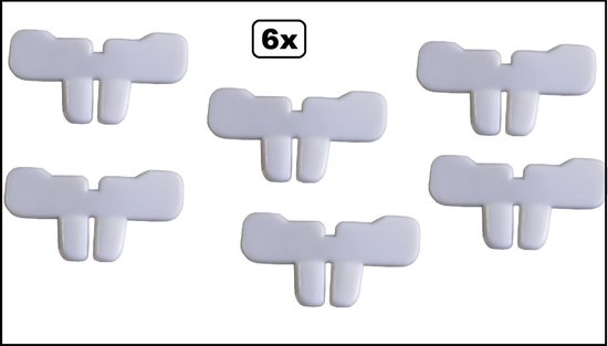 6x Hazen tanden wit - Pasen thema feest konijn festival evenement tandjes paashaas