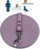 Miqdi lange lijn - BioThane ® - lila - 5 meter lang - 13 mm breed - M - middelmaat hond - lange hondenriem - géén handvat