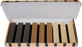 Akuwand Stalen Box - Bestel samples voor je eigen akoestische lattenwand van 260cm hoog van Akuwand - 3 verschillende kleuren! Samples - Akoestische houten wandpanelen in 260cm hoogte - 50 Euro per Paneel!