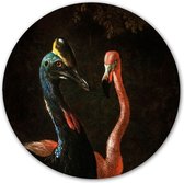 Magneetsticker - Cassowary and Friend - Diameter 60 cm