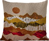 Tuinkussen - Tijgerprint - Pastel - Goud - Print - Tijger - Abstract - 40x40 cm - Weerbestendig