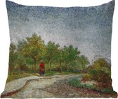 Sierkussen Buiten - Laan in het park Voyer d'Argenson in Asnières - Vincent van Gogh - 60x60 cm - Weerbestendig