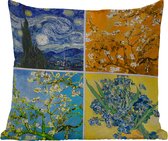 Sierkussen Buiten - Van Gogh - Sterrennacht - Collage - 60x60 cm - Weerbestendig