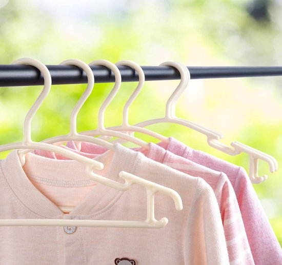 Set van 20 kleerhangers voor kinderen, duurzame houten kleerhangers voor kinderen, breedte 22,8 cm, organisatie van kleding, ruimtebesparend