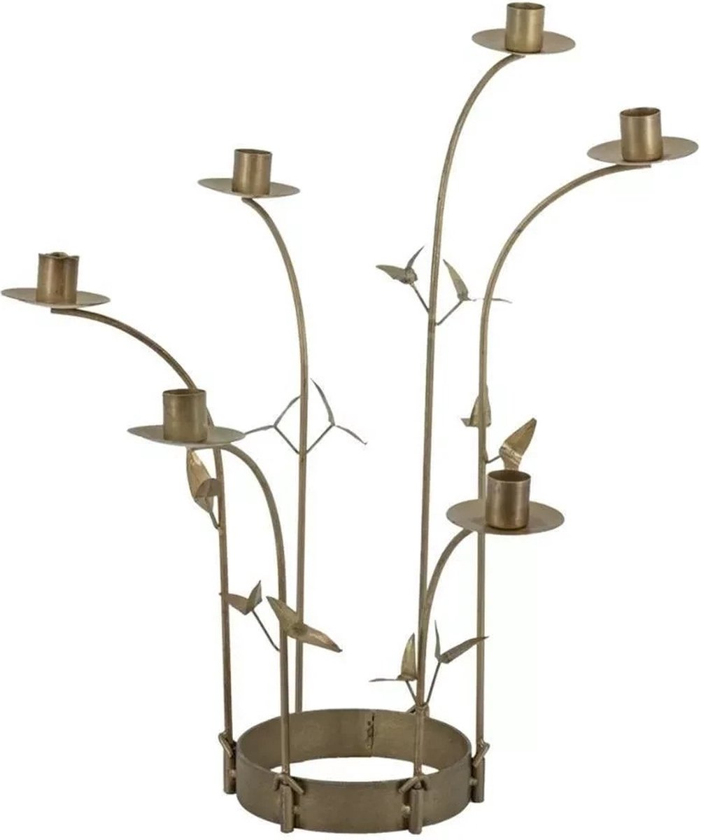 Kaarsenstandaard goud - kolony - 14x45cm - metalen kaarsenstandaard