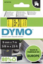 DYMO D1 - Standard Étiquettes - Noir sur jaune - 9mm x 7m