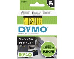 DYMO originele D1 labels | Zwarte Tekst op Geel Label | 9 mm x 7 m | Zelfklevende etiketten voor de LabelManager labelprinter | gemaakt in Europa