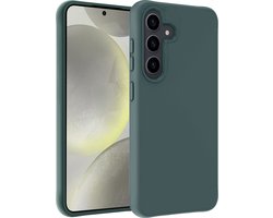 Hoesje - Geschikt voor Samsung Galaxy S24 - Sterk & Shockproof - Hoes Cover - Siliconen Case - Telefoonhoesjes - Donkergroen