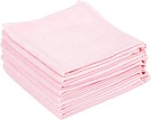 Professionele microdoek, verpakking van 10 stuks, 40 x 40 cm, roze, poetsdoeken met maximale opnamekracht van stof, vuil en vloeistof, duurzame microvezeldoeken met randbescherming tegen krassen