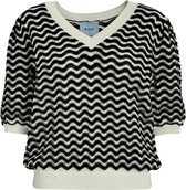 Minus Maika 2/4 Sleeve Knit T-shirt Tops & T-shirts Dames - Shirt - Zwart - Maat S