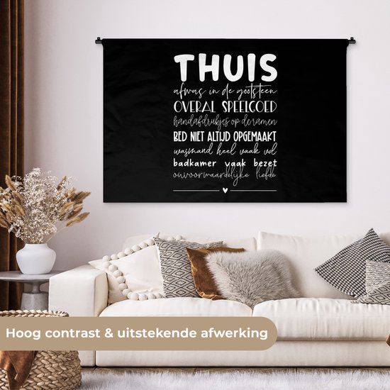 Tapisserie murale - Maison - Proverbes - Cœur - 150x100 cm - Tapisserie murale