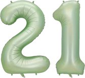 Cijfer Ballonnen Ballon Cijfer 21 Verjaardag Versiering Feest Helium Ballonnen Cijferballon Folieballon Groen Xl Formaat