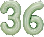 Cijfer Ballonnen Ballon Cijfer 36 Verjaardag Versiering Feest Helium Ballonnen Cijferballon Folieballon Groen Xl Formaat