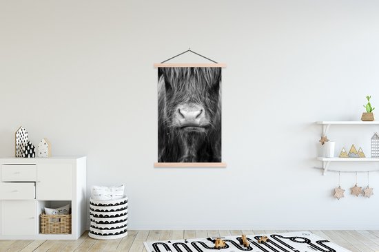 Porte-affiche avec affiche - Affiche scolaire - Highlander écossais - Cheveux - Animaux - 120x180 cm - Lattes vierges