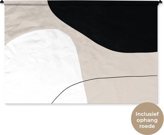 Foto: Wandkleed wanddoek vormen abstract design 180x120 cm wandtapijt