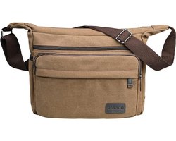 Waterdichte schoudertas voor heren, multi-pocket van canvas, werktassen voor heren en dames, voor buiten, kamperen, reizen, werk, dagelijks gebruik