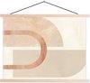 Posterhanger incl. Poster - Schoolplaat - Design - Roze - Beige - 150x113 cm - Blanke latten