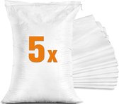5 x sacs de sable à haute eau, sac de sable vide avec cordon de serrage pour le remplissage, protection contre les inondations, fenêtre de sous-sol, sac tissé en PP, blanc (40 x 60 cm)