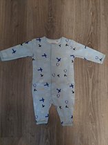 Pyjama Bébé nouveau-né, coton bio, garçons, taille 50/56, blanc avec rayure "dino"