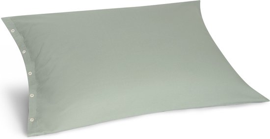 Taie d'oreiller Yumeko flanelle velours vert pâle 70x90 - Bio & écologique - 1 pièce