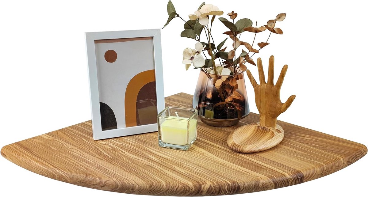 MaxAwe Hoekwandrek, 5 stuks, zwevende planken van massief hout, 43 x 33 x 8 cm, houten rek, hangend houtkleur voor keuken, badkamer, slaapkamer, woonkamer, originele houtnerf, wandplanken, planken MaxAwe Hoekwandrek, 5 stuks, zwevende planken van massief hout, 43 x 33 x 8 cm, houten rek, hangend houtkleur voor keuken, badkamer, slaapkamer, woonkamer, originele houtnerf, wandplanken, planken